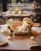 merrynights LED Candles, Tea Lights Candles Battery Operated Bulk, 50-Pack Long-Lasting 200 Hours Flameless Tealight Candles, Realistic Tea Lights for Christmas Halloween Wedding, 1.5'' D X 1.25'' H