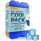 Healthy Packers Ice Packs for Lunch Boxes & Coolers - Original Cool Pack | Slim & Long-Lasting Reusable Ice Pack for Lunch Bags | Freezer Packs for Coolers (Set of 4)