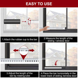 AceMining Sliding Door Security Bar,Heavy Duty Sliding Patio Door Lock Bar, 20-50inch Adjustable Multi-use Window Security Bars, Sliding Door Stopper,White,1Pack