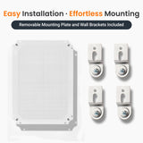 QILIPSU Waterproof Junction Box IP67 Outdoor Plastic Electrical Project Enclosure Weatherproof with Inner Door, Mounting Plate, Wall Brackets, Hinged Grey Cover 16.1"x12.2"x7.1" -D