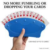 LotFancy Card Holders for Playing Cards, 4-Pack Playing Card Holder for Adults, Kids, Seniors, Plastic, Hands Free, for Family Card Game Nights, Canasta, Poker Parties