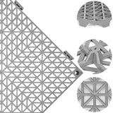 ToLanbbt Modular Interlocking Cushion 18P 11.8" x 11.8" Interlocking Rubber Floor Drain Holes Non-Slip Splicing Drainage Mats for Deck, Shower, Kitchen, Drain Pool, Sauna Bath, Indoor Outdoor (Grey)