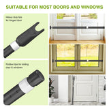 Sliding Glass Door Security Bar, Patio Door Barricade Security Bar, Apartment BarSliding Door Security Bar, Door Jammer, Black, 1 Pack