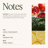 LA JOLIE MUSE Christmas Candles, Pine & Pomegranate Candle -Lemon, Pomegranate & Pine | 6 oz Natural Soy Wax | 40 Hours Clean Burn | Gift-Ready for Hosts, Gatherings | Elegant Home Décor