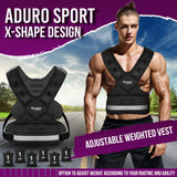 Aduro Sport Adjustable Weighted Vest Workout Equipment, 4lbs-10lbs Body Weight Vest for Men, Women, Kids, Black