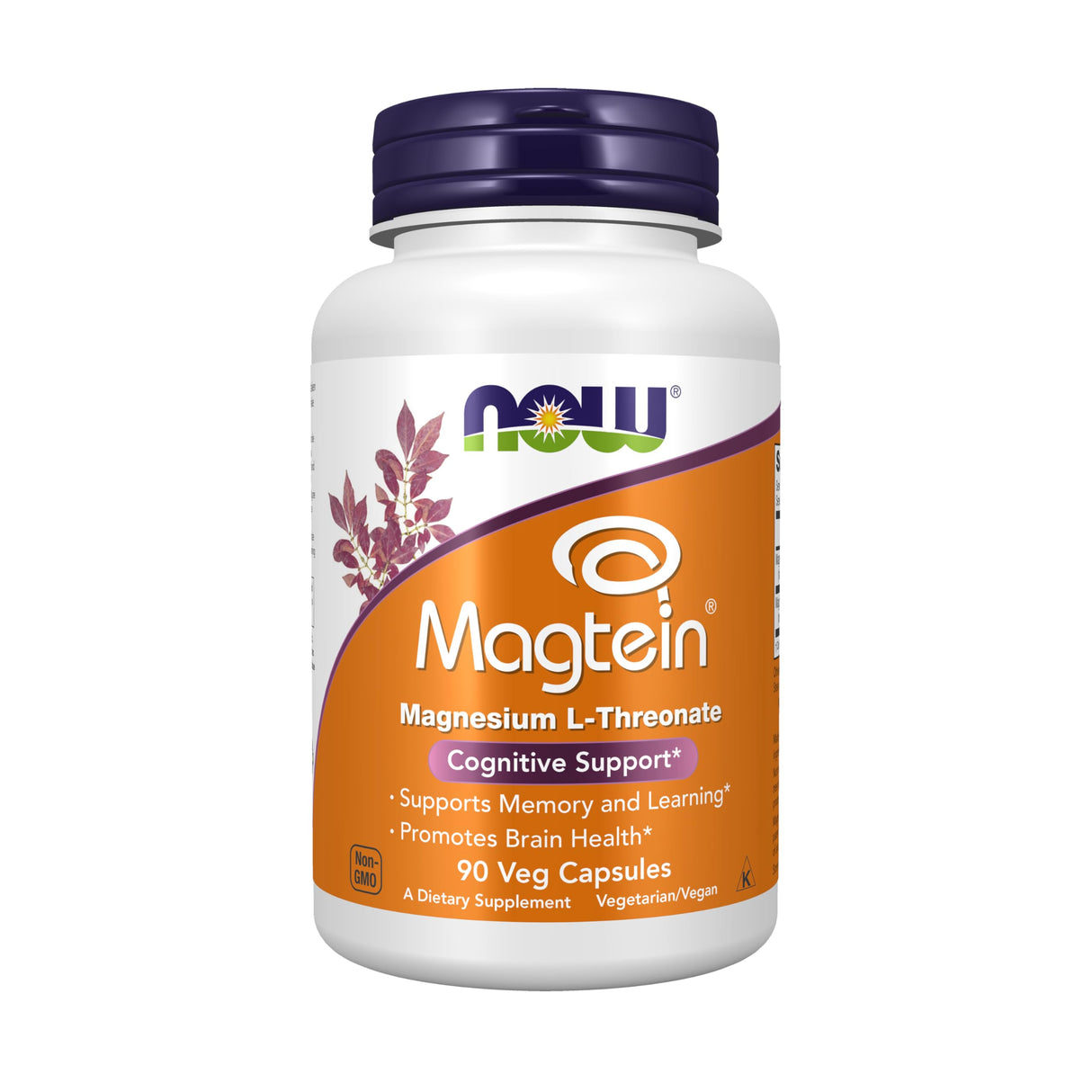 NOW Foods Supplements, Magtein™ with patented form of Magnesium (Mg), Cognitive Support*, 90 Veg Capsules