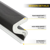 Weather Stripping Door Seal Strip - Soundproof Q-Shaped Foam for Exterior Door Frame, Large Gap Seal, Noise Cancelling, Easy to Install (Black, 26FT)