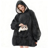 Krifey Wearable Blanket Hoodie, Oversized Sherpa Hooded as Birthday Gifts Christmas Gifts for Mom Women Girlfriend Men, Cozy Sweatshirt with Giant Pocket