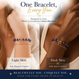 Handmade Lapis Lazuli Bracelet Natural Gemstone 14K Gold-Plated Chain Bow