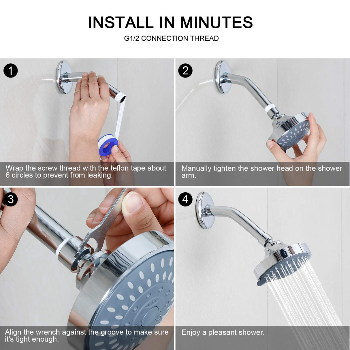 HOPOPRO 5-Mode High Pressure Shower Head - The Washington Post, NBC News, Today TV Show Recommended - High Flow Fixed Showerheads (4 Inch Oil Rubbed Bronze)