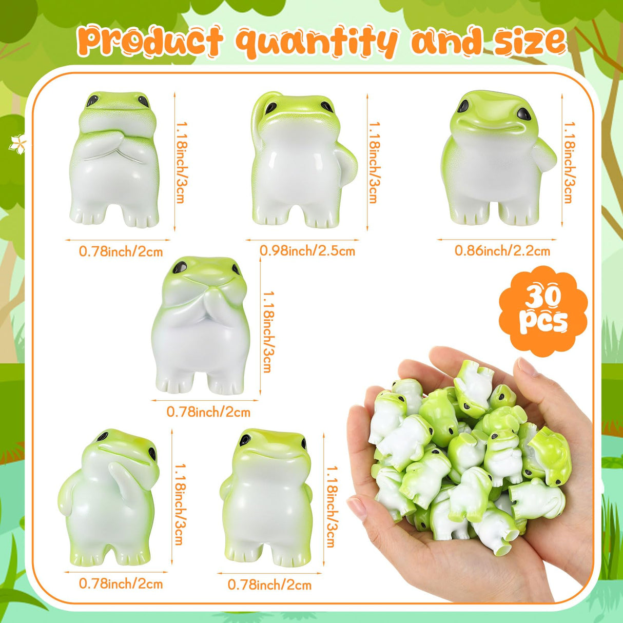 Novabright 30 Pcs Mini Resin Frogs Figurines Small Mini Frogs Figurines to Hide Bulk Miniatures Frog Statue Gift for Home Desktop Miniature Fairy Garden Dollhouse Outdoor Decoration for Summer Party