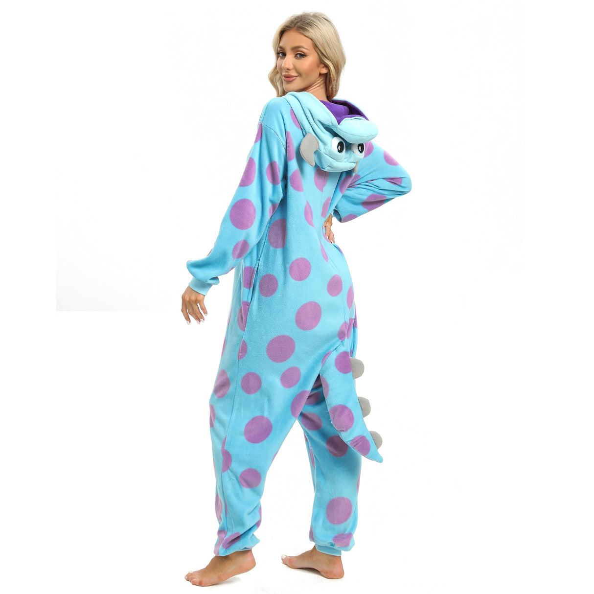 Wishliker Unisex Adult Onesie Sully Costume Halloween Christmas Cosplay Animal Cartoon Pajamas