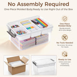 Citylife 17QT Clear Craft Organizers and Storage Box with Removable Tray