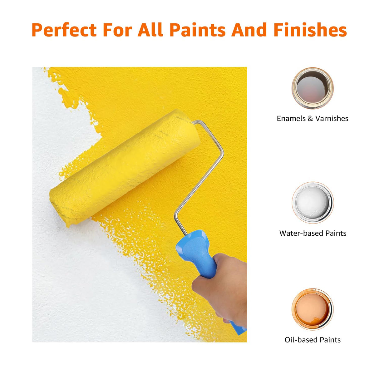 Amazon Basics Microfiber Paint Roller Covers for Painting Walls, Ceilings and House, Smooth Finish, Washable, 9" x 3/8", 12-Pack