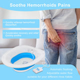 Electric Sitz Bath, Sitz Bath for Hemorrhoids, Sitz Bath for Toilet Seat, Sitz Bath for Postpartum Care, Sits Bath Kit for Women, Automatic Flushing, Foldable, Fits Universal Toilet (Blue Electric)