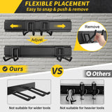 UUP 48" Garage Tool Organizer Wall Mount, 440lbs Garden Garage Storage Garage Organization with Adjustable Heavy Duty Hanging Hooks, Yard Rack Hanger System Shovel Rake Broom Ladder Holder, Men Gift