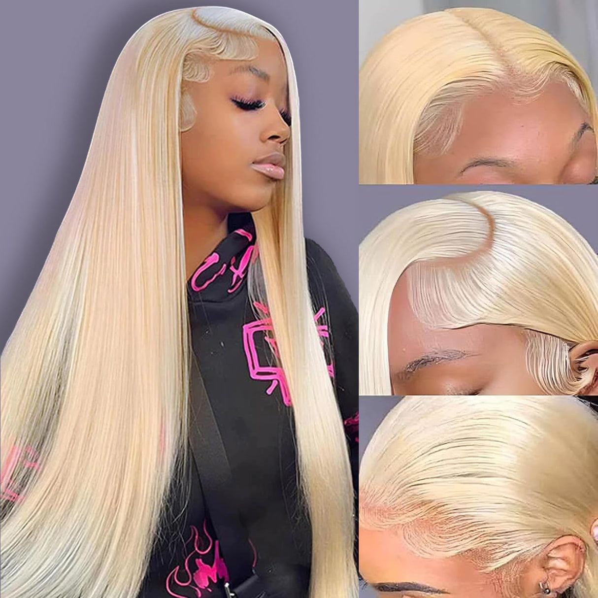 30 Inch 613 Lace Front Wig Human Hair Blonde 13X6 HD Transparent Lace Front Wigs Human Hair 180% Density Blonde Glueless Wigs Human Hair 613 HD Straight Lace Frontal Wigs Human Hair Pre Plucked