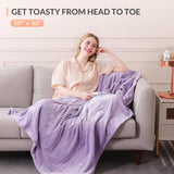 HOMLYNS Heated Throw Blanket, 5 Heat Settings & 3 Hours Timer, Purple