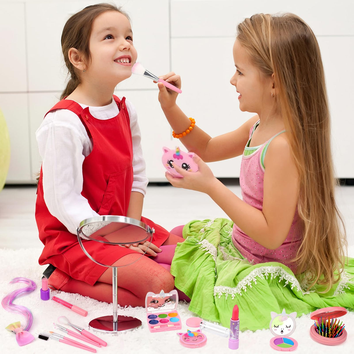 Heaning Kids Washable Makeup Girl Toys - Real Makeup Kit Kid Make up Set for Toddlers Children Princess Dress Up Christmas Birthday Gifts Toys for 3 4 5 6 7 8 9 10 11 12 Year Old Girls