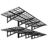 FLEXIMOUNTS 2-Pack 2x6ft Garage Shelving 24-inch-by-72-inch Heavy Duty Wall Mounted Shelves Garage Storage Rack Floating Shelves, 1400lbs Load Capacity, Black, Classic Series