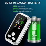 HAKINAKU 4in1 Plug in Smoke & Carbon Monoxide Detector Combination Builti-in 2000mAh Backup Battery HD Screen [Smoke CO Temp Humidity Sensor] for Home Hotel Travel (1 Pack, White)