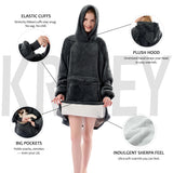Krifey Wearable Blanket Hoodie, Oversized Sherpa Hooded as Birthday Gifts Christmas Gifts for Mom Women Girlfriend Men, Cozy Sweatshirt with Giant Pocket