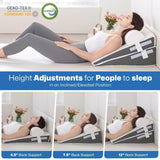GOHOME Cooling Wedge Pillow Set for After Surgery, 3-Piece Adjustable Memory Foam Bed Wedge Pillow for Sleeping - Acid Reflux, Snoring, Neck Pain and Back Pain, White and Grey