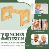 Foldable Toilet Stool, 7.5 Inch Poop Stool for Bathroom, Bamboo Toilet Stool Squat Adult, Collapsible Squatting Potty Stool with Non-Slip Strip - Improve Squatting Posture and Comfort, Wood