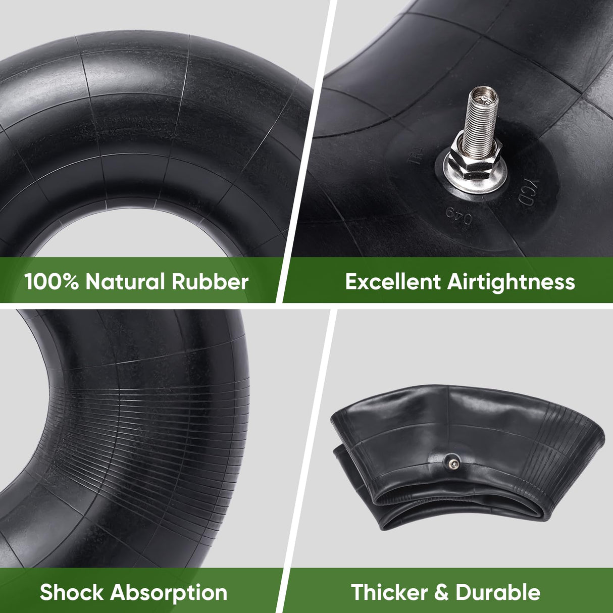 TICONN 20x8.00-8, 20x10.00-8 Inner Tube, 2 Pack Inner Tire Tube for Wheelbarrow Tires, Replacement Tube with TR-4 Straight Valve Stem for Wheelbarrows, Lawn Mowers, Garden Tractor, ATVs, Tractor