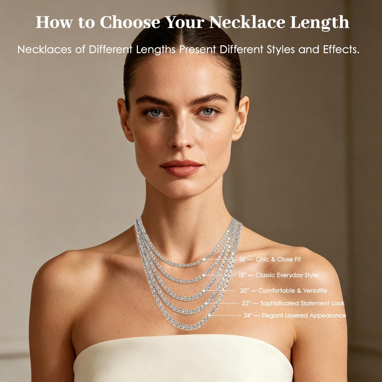 Gemsme 4.0mm Cubic Zirconia Tennis Necklaces for Women and Men |White18inch