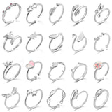 TAMHOO 20 Pcs Adjustable Rings Set for Women - Finger Rings Pack Stackable Rings for Teens- Cute Rings for Teen Girls -in Gold and Silver Tone (#2-silver tone)