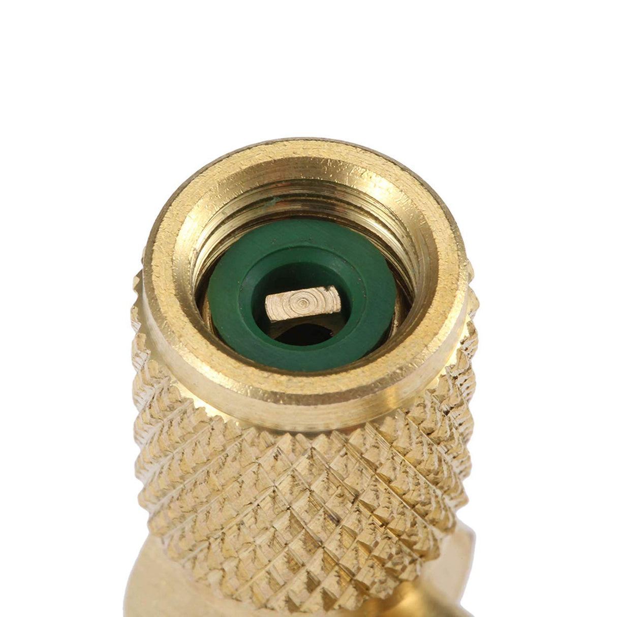 Aupoko R12 to R134A High/Low AC Port Retrofit Conversion Adapter Fitting Kit, R12 to R134A Retrofit Kit, Quick Coupler Valve A/C 90° Fitting, High and Low Side R-12 to R-134A Retrofit with 2 Caps