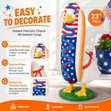 4th of July Porch Goose Outfit for 23" H 250th Anniversary Hot Dog Patriotic Goose Clothes American Flag Fits Independence Day Large Cement Statue Outdoor Patio Garden Yard Lawn Costume Decor
