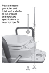 Essential Medical Supply Raised Elevated Toilet Seat Riser for an Elongated Toilet with Padded Aluminum Arms for Support and Compatible with Existing Seat, Elongated, 19 x 14 x 3.5