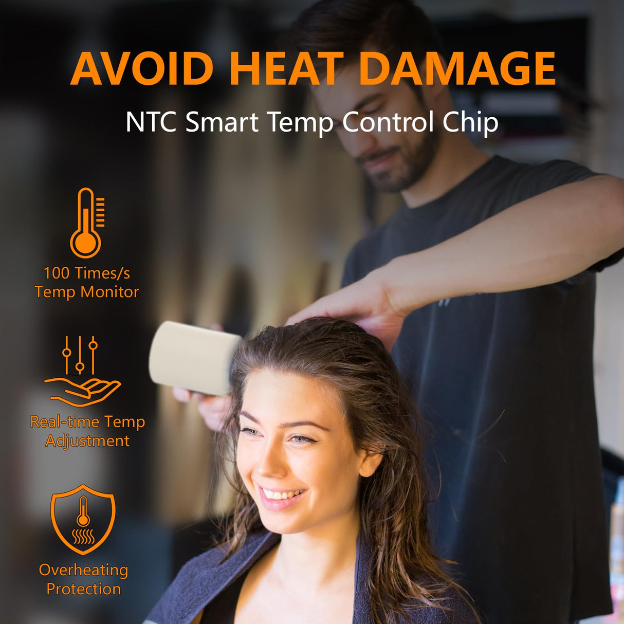 HRYCF Hair Dryer,160000 RPM Blow Dryer with High-Speed Brushless Motor for Fast Drying, Professional Ionic Lightweight Hair Dryers, Thermo-Control Low Noise with Blow Dryers Diffuser & Nozzle