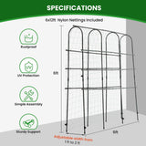 OTOSUNNY 72"x72" Garden Arch Trellis for Climbing Plants, Black