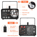 HAKUTA Fog Machine, Smoke Machine with Disco Ball Light and LED RGB Lights, 3000 CFM Spray with Auto Spray Function, Great for Halloween, Christmas, Wedding, Stage Performance and Parties