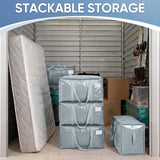 TICONN 6 Pack Extra Large Moving Bags Heavy Duty with Zippers & Carrying Handles, Durable Storage Bags Moving Boxes for Closet Organizers and Storage (6 Pack, Light Grey)