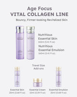 ISA KNOX AGE FOCUS VITAL COLLAGEN SKINCARE GIFT SET (370ml / 12.51 Fl Oz) - Korean Luxury Premium High-end Skin Toner, Emulsion Lotion, Cream by LG BEAUTY. Hydrolyzed Collagen,
