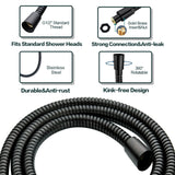 BRIGHT SHOWERS High Pressure Shower Head with Handheld, Oil Rubbed Bronze Dual Showerhead Combo with Rainfall Spray, Detachable Hand Held Shower, 60" Stainless Steel Hose