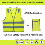 Lavori-AK Safety Vests 10 Pack - Yellow Reflective High Visibility Construction ANSI Class 2 Work Vest for Men,Woman,Hi Vis Vest Mesh and Neon Silver Strip