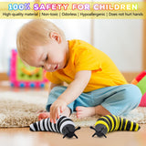 Cevioce Fidget Slug Toy, Sensory Slug Fidget Toy for Kids & Adults, 2 PCS Cute 3D Articulated Sensory Toys - Can Be Spliced, Safe｜Exercise Wrist Strength & Stress Relief, Great Gift for ADHD Autism B