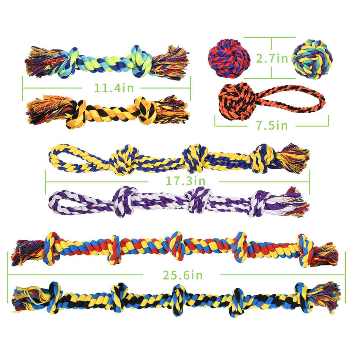 SHARLOVY Large Tough Chew Toys for Aggressive Chewers, 9 Pack Dog Rope Toys