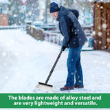 Pragmatist Garden Shovel, Ice Scraper, Multifunctional Cleaning Shovel with 59" Adjustable Handle Heavy Duty Garden Tool for Lawn Edging, Scraping, Weed and Ice Removal