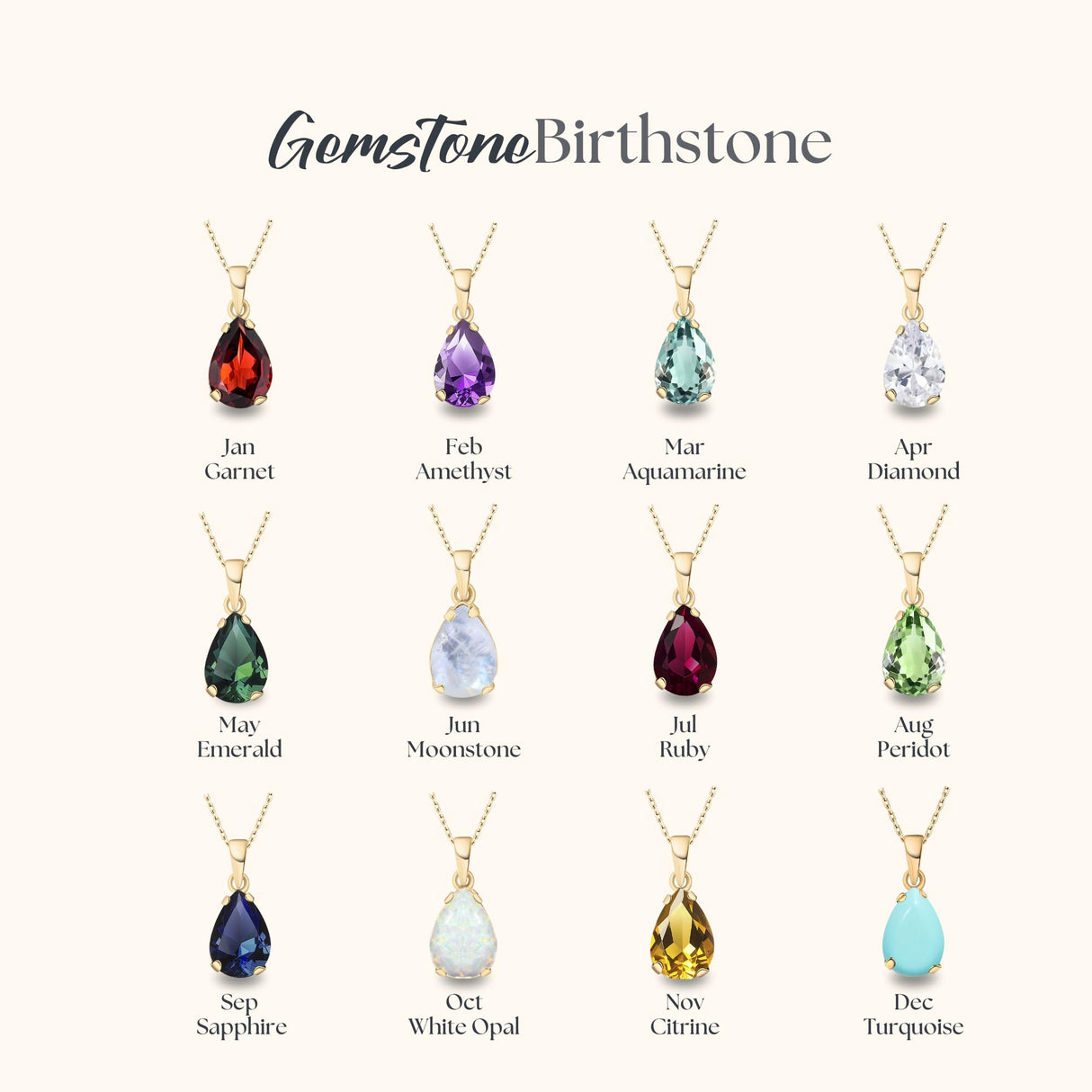 ADITA GOLD White Opal Pendant Birthstone Necklace for Women, Gold Plated