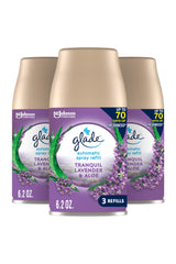Glade Automatic Spray Refill, Air Freshener for Home and Bathroom, Tranquil Lavender & Aloe, 6.2 Oz, 3 Count