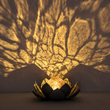 Huaxu Garden Solar Light Outdoor, Amber Crackle Globe Glass Lotus Decoration, Waterproof Gray Metal LED Flower Lights for Patio,Lawn,Walkway,Tabletop,Ground…