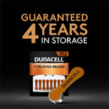 DURACELL Hearing Aid Batteries Brown Size 312, 32 Count Pack, 312A Size Hearing Aid Battery with Long-Lasting Power, Extra-Long EasyTab Install for Hearing Aid Devices