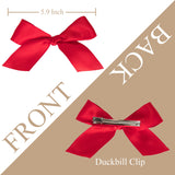 Koonfan Christmas Blonde Wig with Red Bow and Necklace Girls Women Long Braids Christmas Costume Wig Accessory