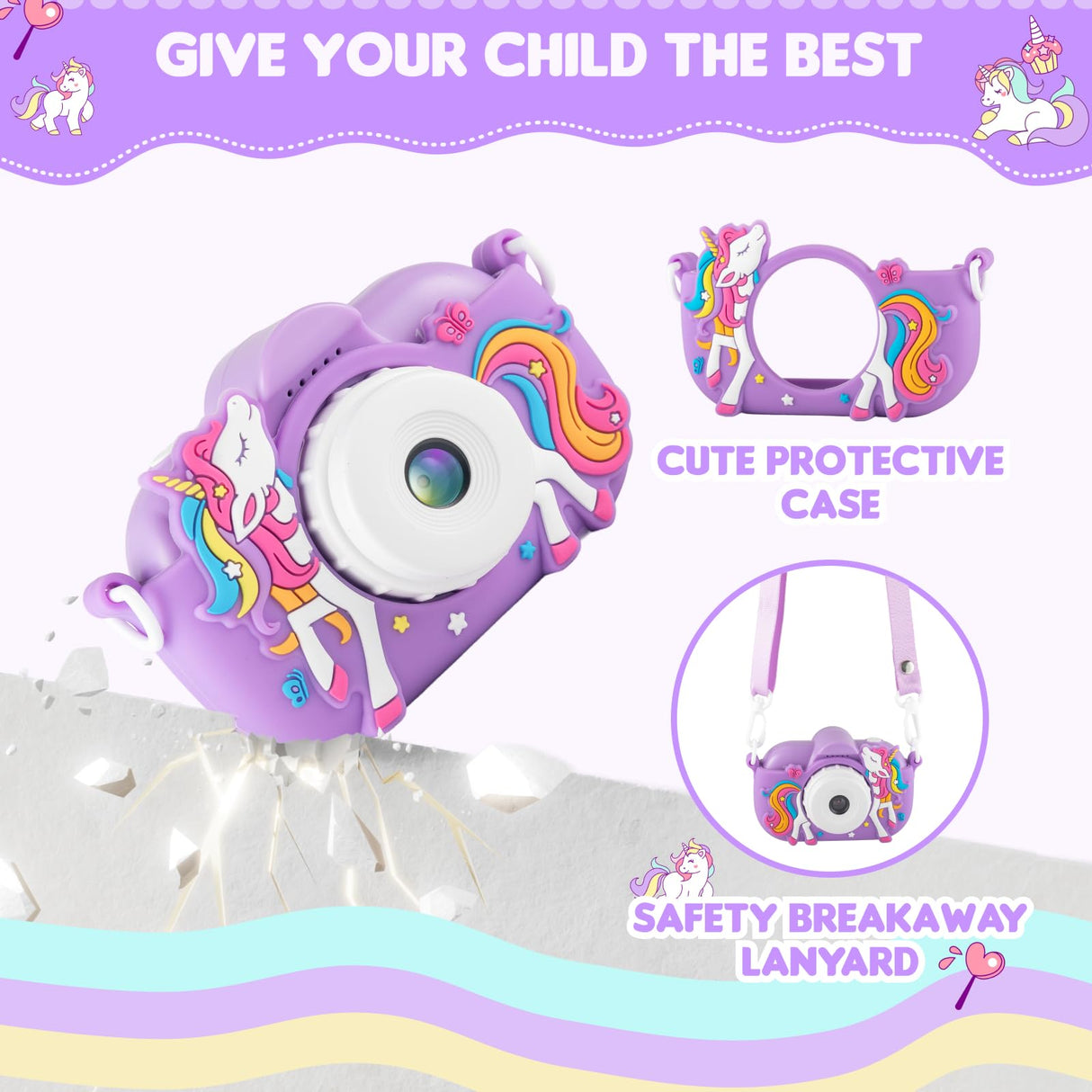 Kids Camera Toddler Toys for 3 4 5 6 7 8 Years Old Girls, 48MP HD Dual Lens Selfie Camera for Kids, 1080P HD Video Kids Digital Camera for Age 3-9 Christmas Birthday Gifts with 32G SD Card